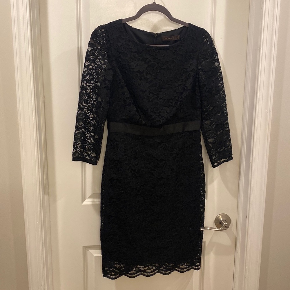 The Limited lace black midi dress size 4